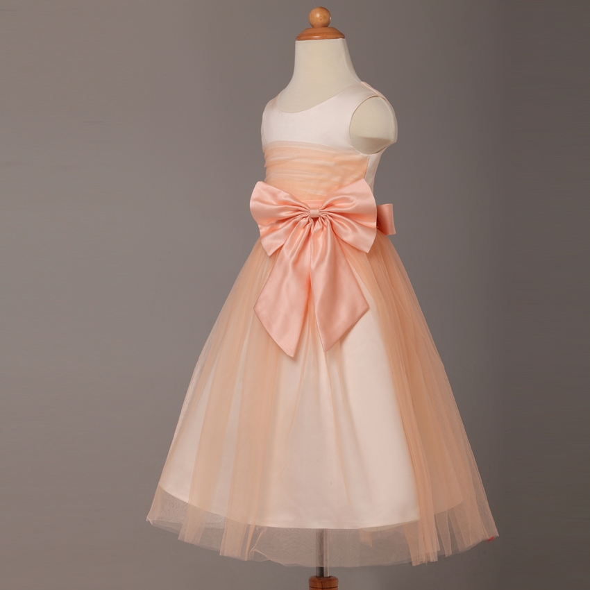 Light orange store flower girl dresses