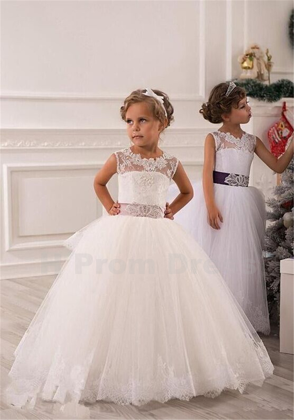 white flower girl dresses cheap